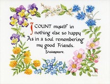 Nice Vintage FRIENDSHIP Blank Card with SHAKESPEARE Quote by HATTIE WENTWORTH +✉ picture