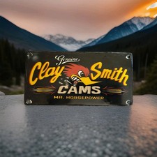 VINTAGE CLAY SMITH CAMS PORCELAIN SIGN LONG BEACH CALIFORNIA SUMMIT RACING USA picture