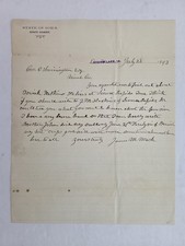 1893 antique IOWA SENATE CHAMBER LETTERHEAD storm lake ia JAMES M. MACK signed picture