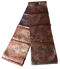 Japanese Fukuro Obi – Brown Check Pattern – Iridescent Lining – Reversible Style picture