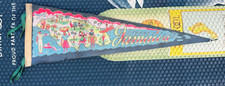 Vintage Jamaica Felt Pennant Map Graphics Mid Century Travel Souvenir picture