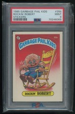 1985 Garbage Pail Kids Stickers #35b Rockin' Robert Stickers PSA 9 Pop 121 picture