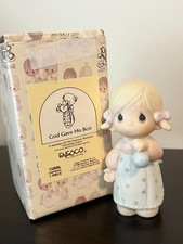 Precious Moments Christmas Girl with Ornament Signed Sam B Enesco VINTAGE 1985 picture