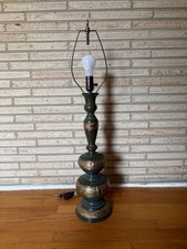 Vintage 1960s Japanese Brass Verdigris Table Lamp, Newly Re-Wired  picture