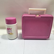Vintage 1990 Barbie Mattel Pink Lunch Box with Thermos No Sticker picture