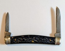 Vtg Pocket Knife Camillus 40 Half Congress Jigged Black Delrin Scales 1960-1973 picture