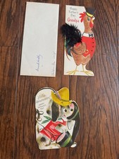 Fathers Day Greetings Holiday Cards Lot of 2 1950s Grandpa Granddaddy picture