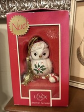 VTG 2000 LENOX AMERICAN BY DESIGN “HAPPY HOOIDAYS ” CHRISTMAS OWL ORNAMENT picture