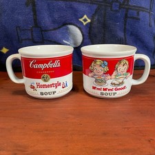 Vintage 1989 Campbell's Homestyle Soup Ceramic Mugs Set of 2 Westwood picture