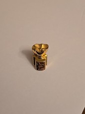 Oscar De La Renta Perfume Bottle Shape Vintage Gold Tone Lapel Bag Pin picture