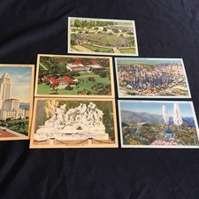 Lot Of Six Linen Postcards Of California Forest Lawn , LA City Hall, Signal Hill picture