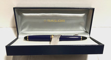 Sailor 1911 Black & Blue w Gold Trim Fountain Pen - 14KT NIB picture