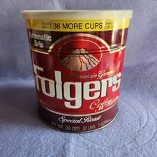 NOS SEALED Folgers Coffee Can Tin 39 oz Movie Big Lebowski Urn Automatic Drip picture