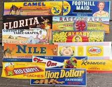 Vintage MCM Fruit and Vegetable Crate Labels - Authentic Family Farm History LC picture