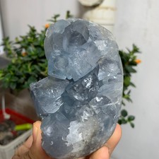 740g Natural Blue Celestite Crystal Geode Cave Mineral Specimen Healing picture