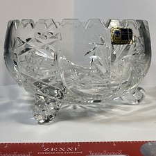 Lausitzer Crystal Footed Candy Dish/bowl  Made In German Democratic Republic picture