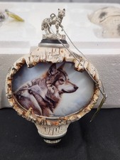 Bradford Editions Spirits of the Forest KING OF THE HILL Wolf 2001 Set Of 3 picture