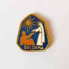 Religious Antique French Catholic Solsona Pin Brooch Vermeil picture