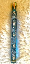 Turquoise Blue Antique Bohemian Lachrymatory Tear Catcher Perfume Bottle picture