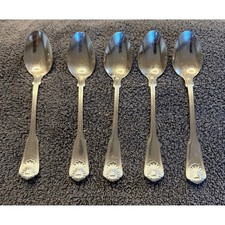 Towle London Shell 18/8 Stainless Teaspoons Set of 5 Korea Flatware picture