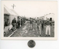 Vintage WWII photo / US ARMY BASE - Muddy Camp is NOT the Place for White Pants picture