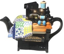 Vintage Paul Cardew England Infusion Sewing Machine Teapot Home Sweet Home picture