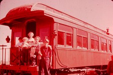 OCT 1955 People Train Car Jonestown Bri-Tone Slide AG-E picture