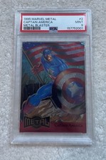1995 Marvel Metal Captain America #2 PSA 9 Metal Blaster Inaugural Year Rc. RARE picture