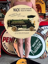 Vintage Old Style Sign Mack Trucks NOT Porcelain Made in USA 24x24 picture