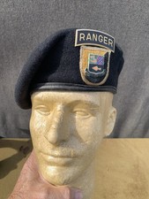 Original 1972 Dated Vietnam War Era Ranger Black Beret W/Metal Ranger Tab picture