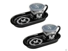 Temp-tations Doodle Doo Set of (2) Soup and Sandwich Sets K85827 Black picture