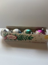 Vintage Pristine Shiny Brite Christmas Ornaments Max Eckhardt & Sons Mica Jewel picture