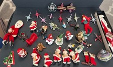 Vintage Christmas Lot Japan Santa Figures Ornaments Sputnik Knee Hugger Plus picture