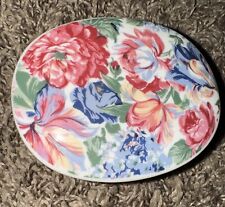 Porcelain Floral Hand Painted Oval Floral Trinket Box Dish Japan Ceramic picture
