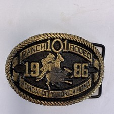 VTG Ranch 101 Rodeo 1986 Ponca City, Oklahoma Belt Buckle Limit Edition 1 of 100 picture