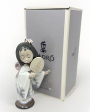 Lladro 6232 Oriental Girl with Fan Figurine Retired NIB Original Box Spain picture