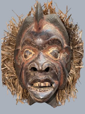 Appraised Vintage Free-Standing African Nigerian Benue Mask (Appraisal Included) picture