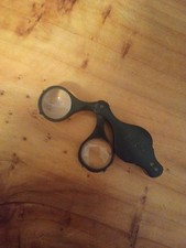 Antique 19thC Horn Folding Pocket Loupe Magnifier Engraved ISB Clear Lenses picture
