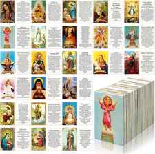 120 Pcs Spanish Catholic Holy Cards Bulk Gifts Catholic Prayer Cards picture