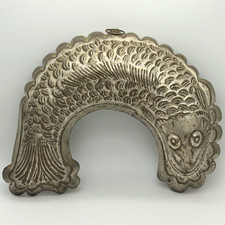 Antique 1900s Fish Shape Silver Metal mold G.M.T. Germany tin fish mold picture