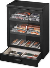 Pocket Knife Display Case for 25 Knives, Large Wooden Knife Cases for Collection picture