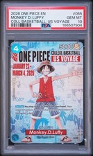 One Piece Card Game Monkey D. Luffy US Voyage #055 PSA 10 picture
