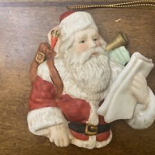 Santa Christmas Ornament Ceramic Wall Hanging 3.5” 3D picture