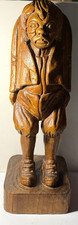 Vintage Oberammergau Germany Carved Solid Wood Hunchback Figure 15.5” Folk Art  picture