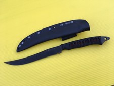 DAWSON G3 CUSTOM MADE FIXED BLADE KNIFE STINGRAY SKIN UNDER CORD HANDLE USA picture