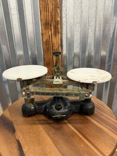 Cenco Central Scientific Co Cast Iron Balance Scale White Porcelain Pans 200g picture