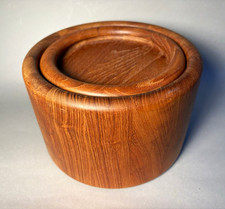 Vintage Nissen Denmark Teak Ice Bucket Danish Modern MCM 1960s w/ Lid & Liner picture
