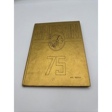 Vintage 1975 Chieftain High School Yearbook Gold Hardcover Ms Moss 70s Retro picture