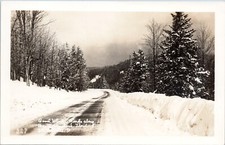 RPPC Postcard - Good Winter Roads, Molly Stark Trail, Vermont Route 9 - Snow picture