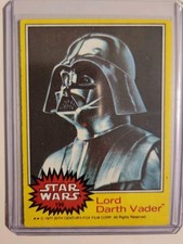 Lord Darth Vader - 1977 Topps Star Wars #196, Vintage Trading Card Yellow picture